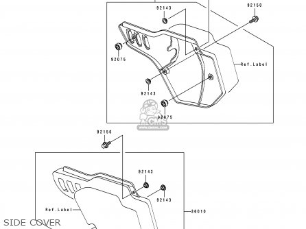 SIDE COVER - KX500-E3 1991 USA CANADA