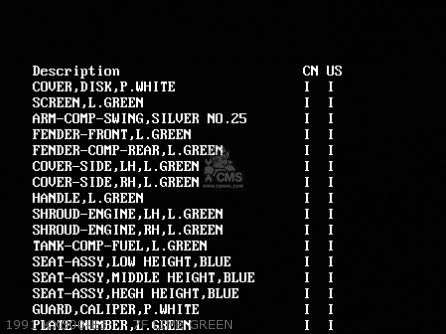 1991 KX500-E3     7F LIME GREEN - KX500-E3 1991 USA CANADA