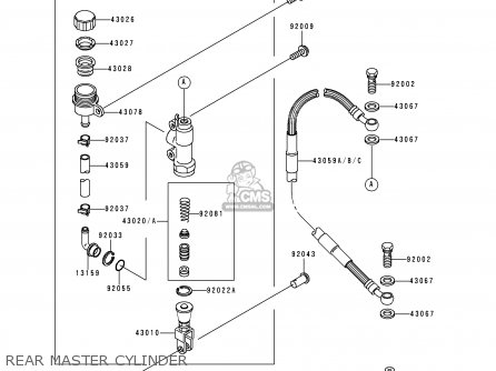 REAR MASTER CYLINDER - KX500-E4 1992 EUROPE AS