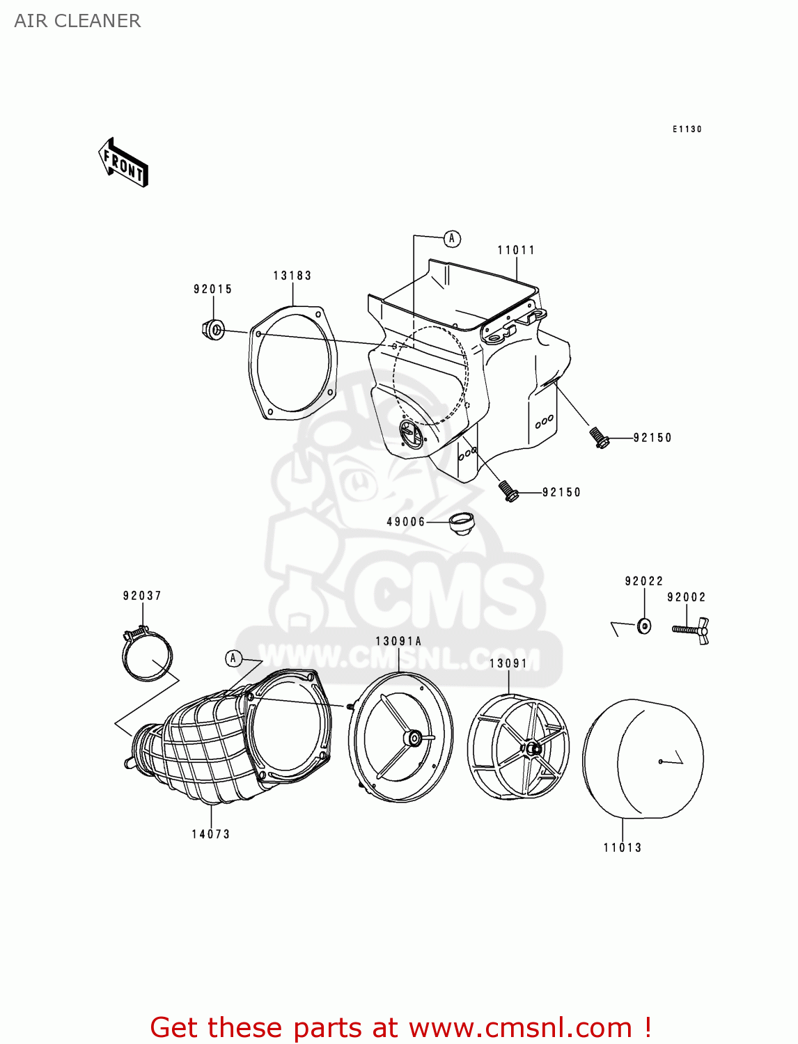 AIR CLEANER KX500-E4 1992 USA CANADA