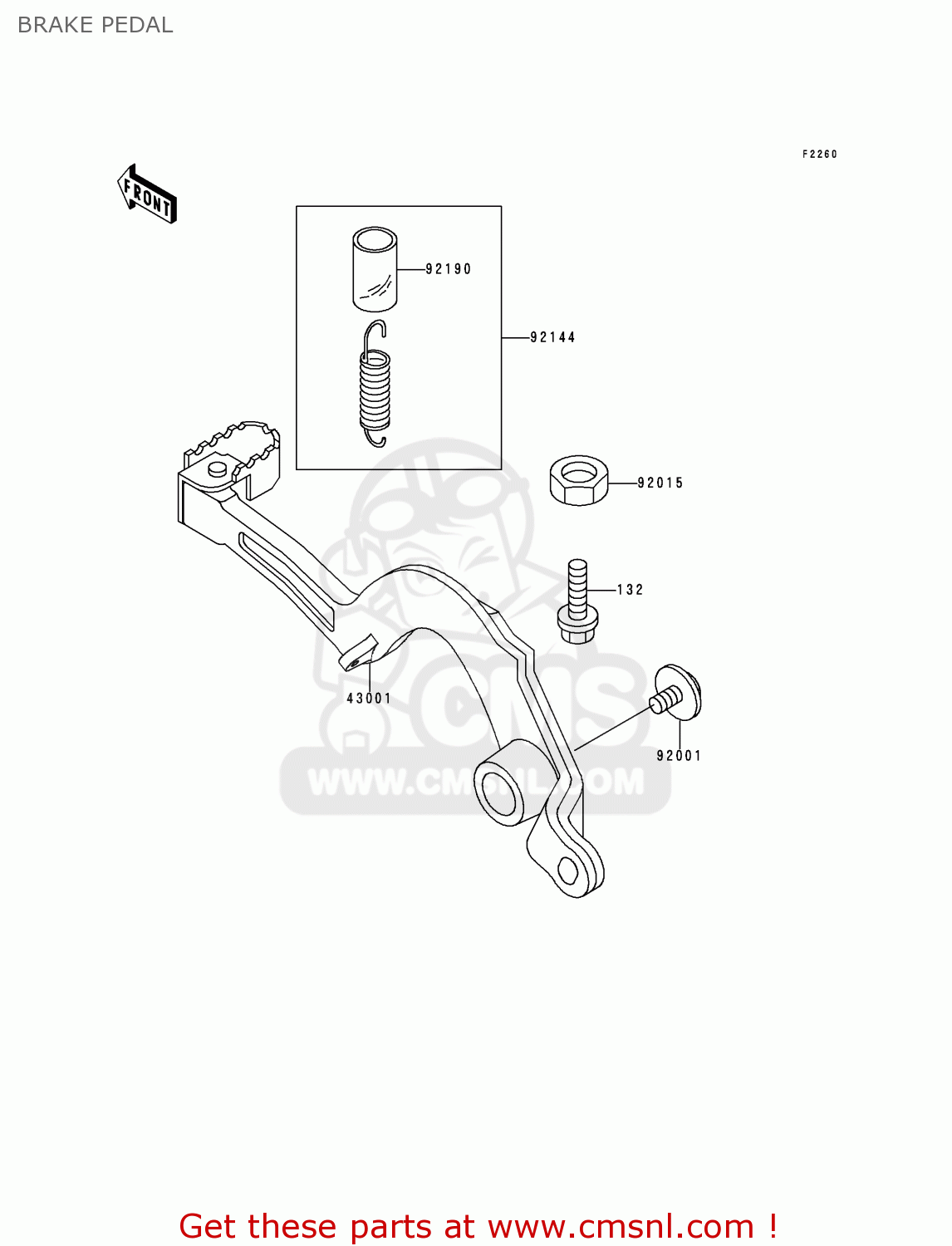 BRAKE PEDAL KX500-E5 1993 EUROPE AS
