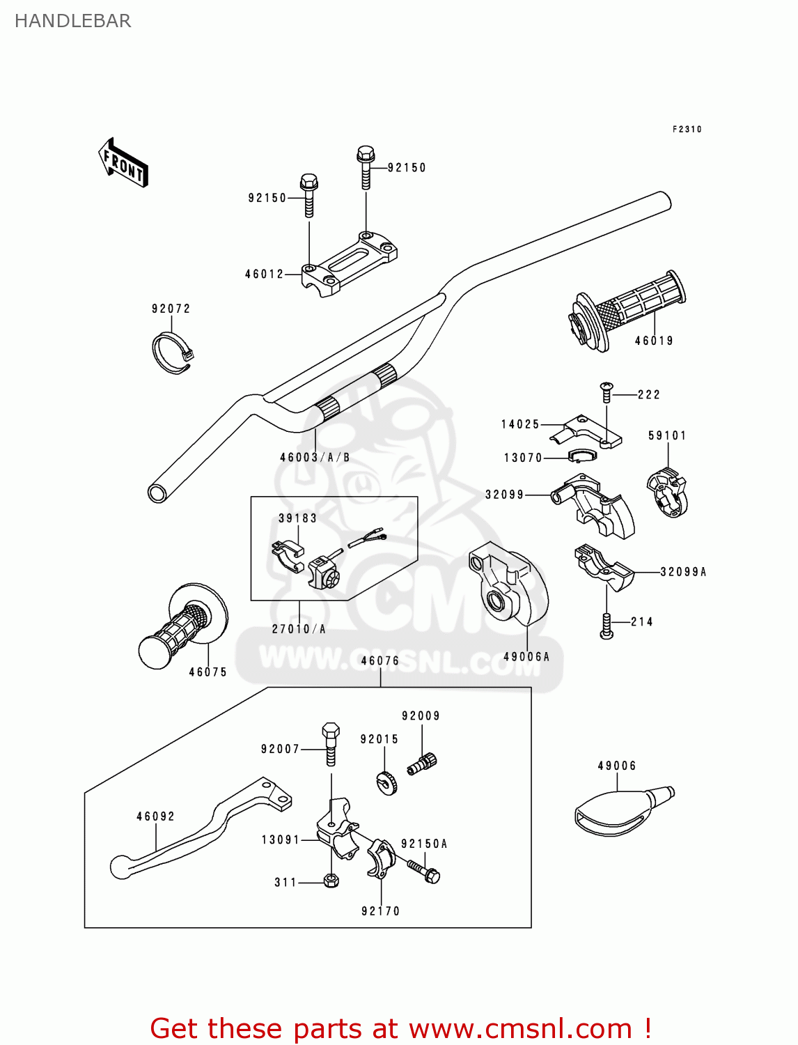 HANDLEBAR KX500-E5 1993 EUROPE AS