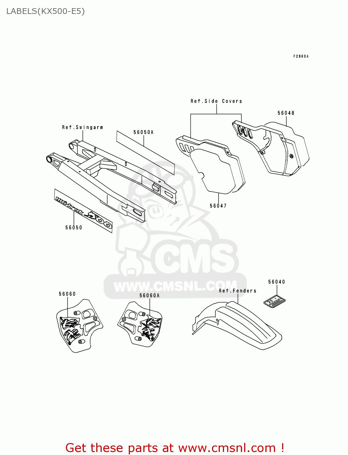 LABELS(KX500-E5) KX500-E5 1993 EUROPE AS