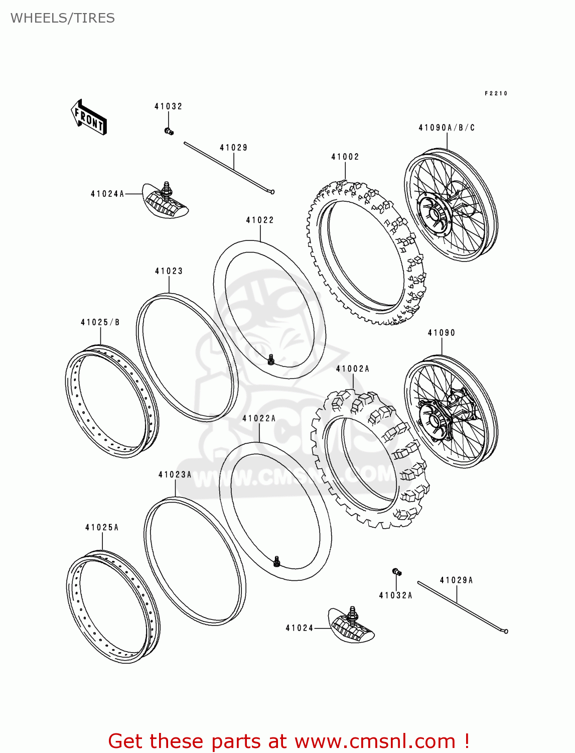 WHEELS/TIRES KX500-E5 1993 USA CANADA