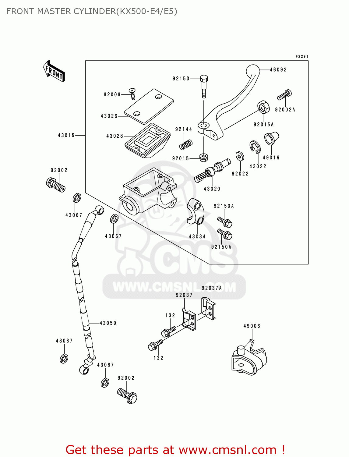 FRONT MASTER CYLINDER(KX500-E4/E5) KX500-E5 1993 USA CANADA