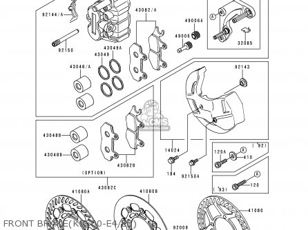 FRONT BRAKE(KX500-E4/E5) - KX500-E5 1993 USA CANADA
