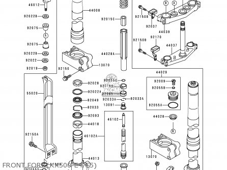 FRONT FORK(KX500-E4/E5) - KX500-E5 1993 USA CANADA
