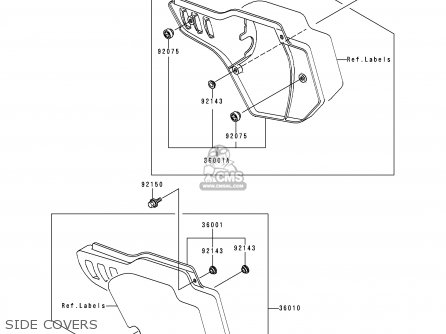 SIDE COVERS - KX500-E5 1993 USA CANADA