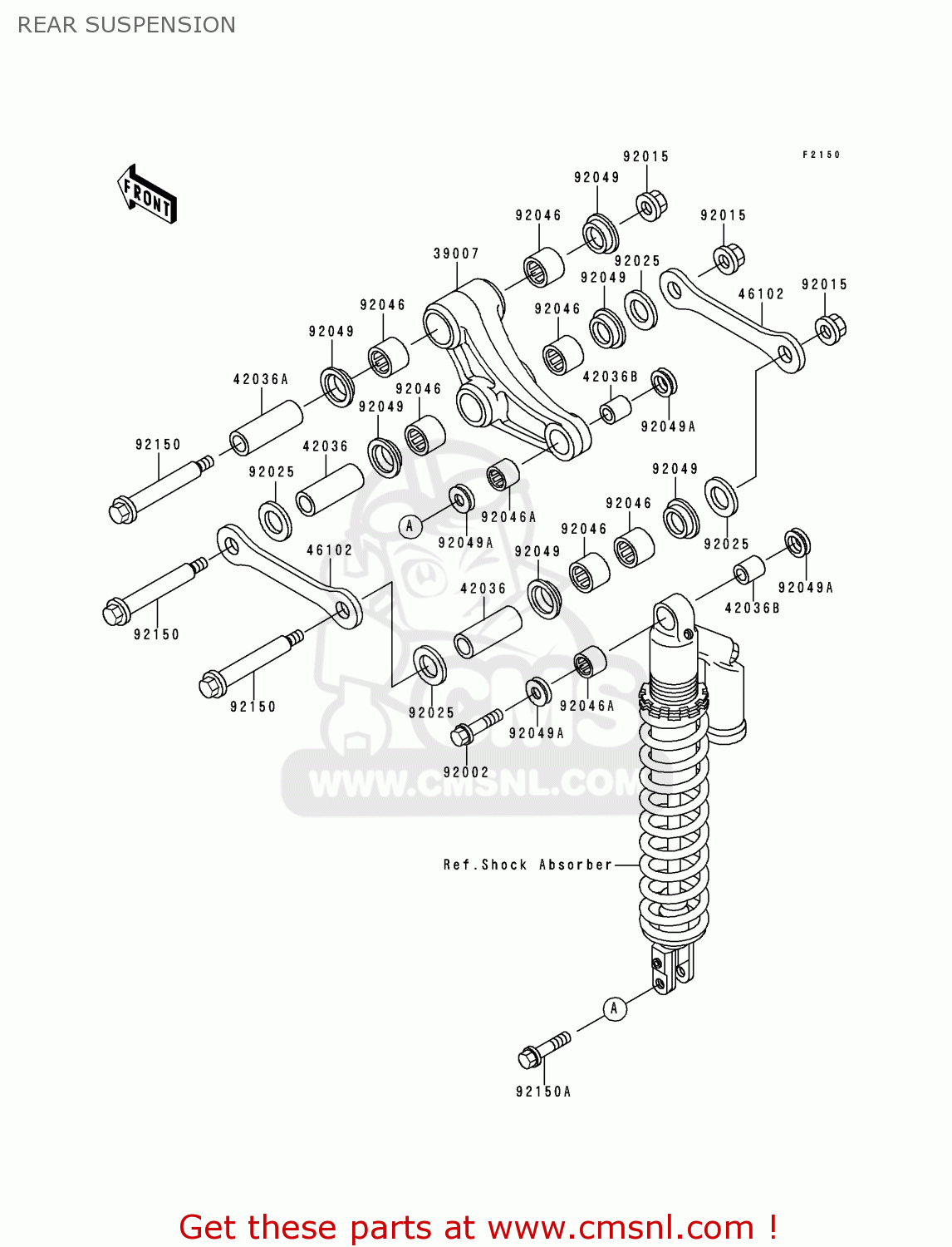 Kawasaki KX500-E6 1994 USA CANADA REAR SUSPENSION - buy original REAR ...