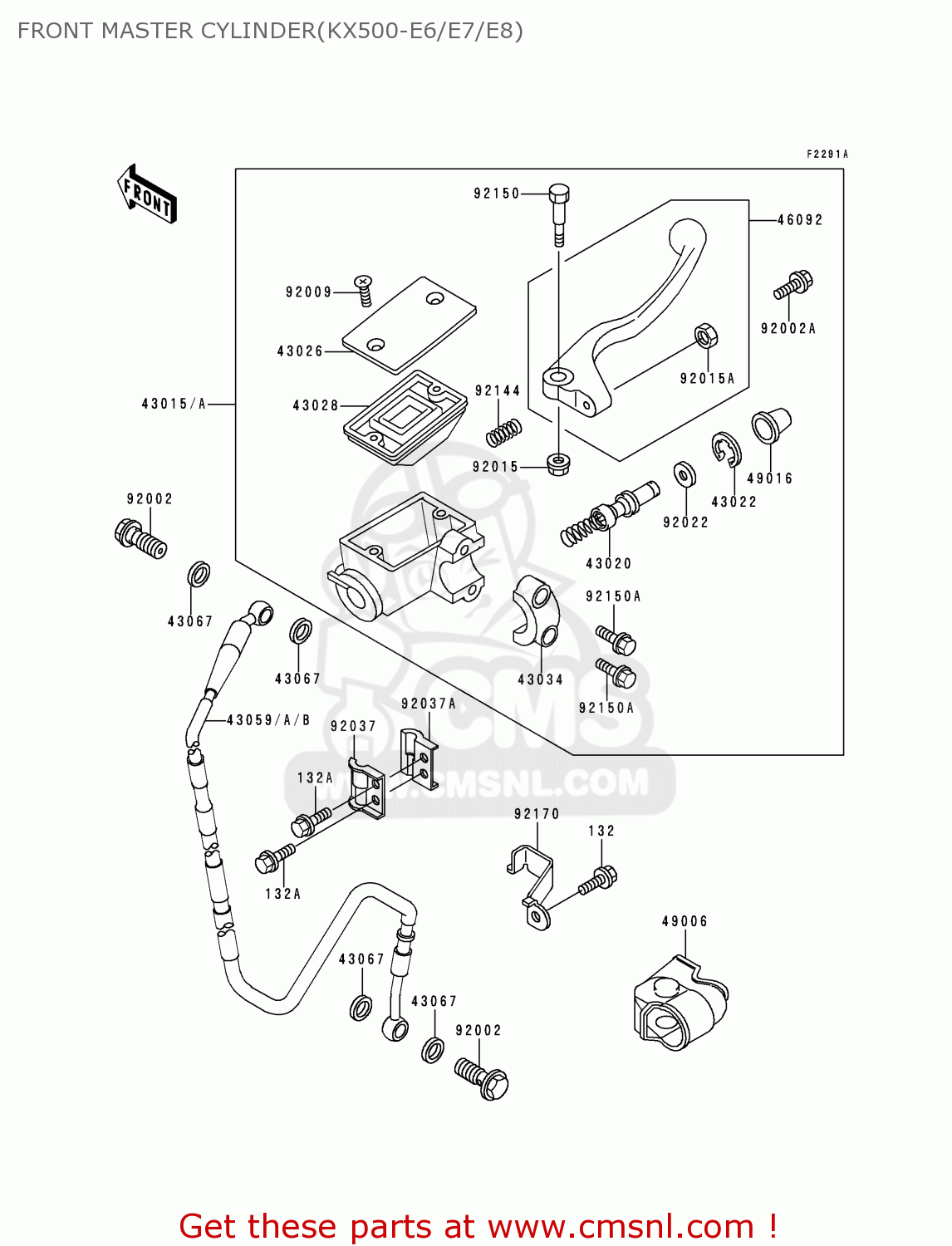 FRONT MASTER CYLINDER(KX500-E6/E7/E8) KX500-E6 1994 USA CANADA
