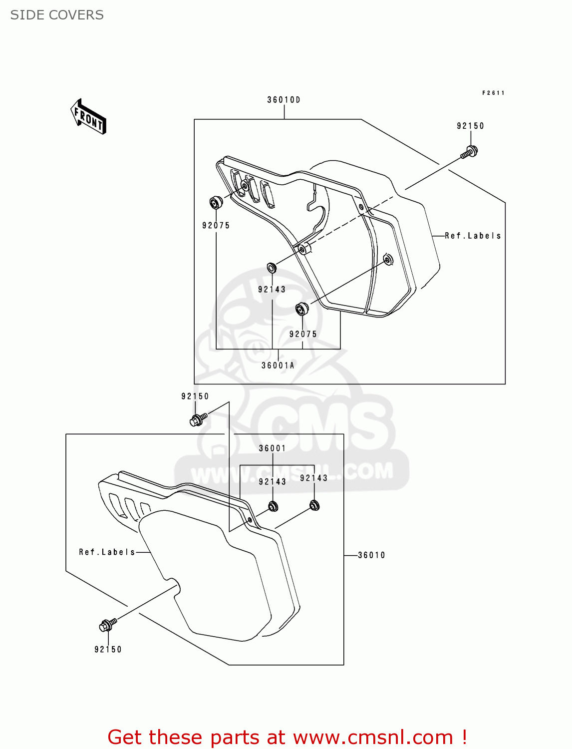 SIDE COVERS KX500-E6 1994 USA CANADA