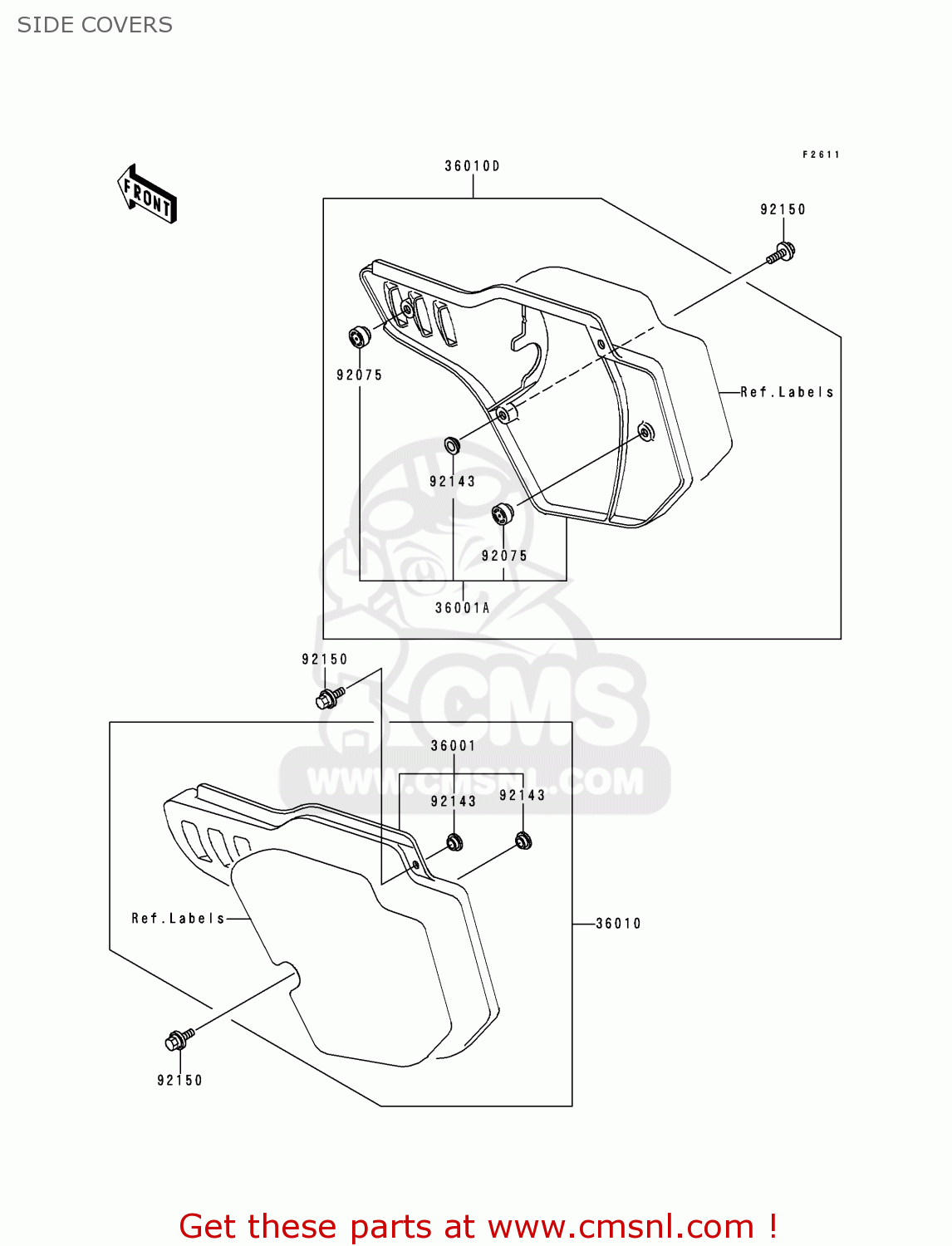 SIDE COVERS KX500-E7 1995 EUROPE AS