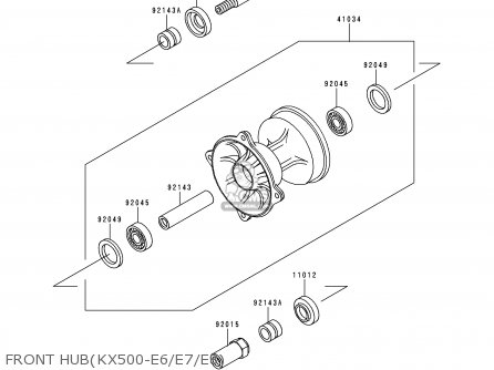 FRONT HUB(KX500-E6/E7/E8) - KX500-E7 1995 EUROPE AS