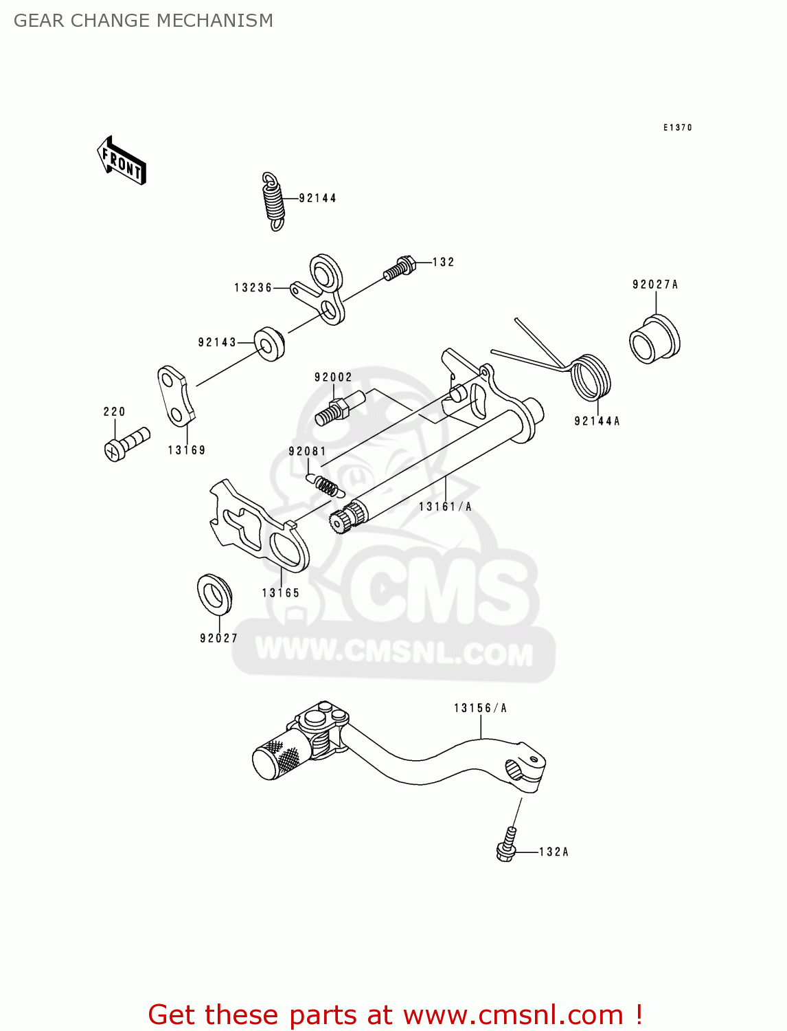 GEAR CHANGE MECHANISM KX500-E7 1995 USA CANADA