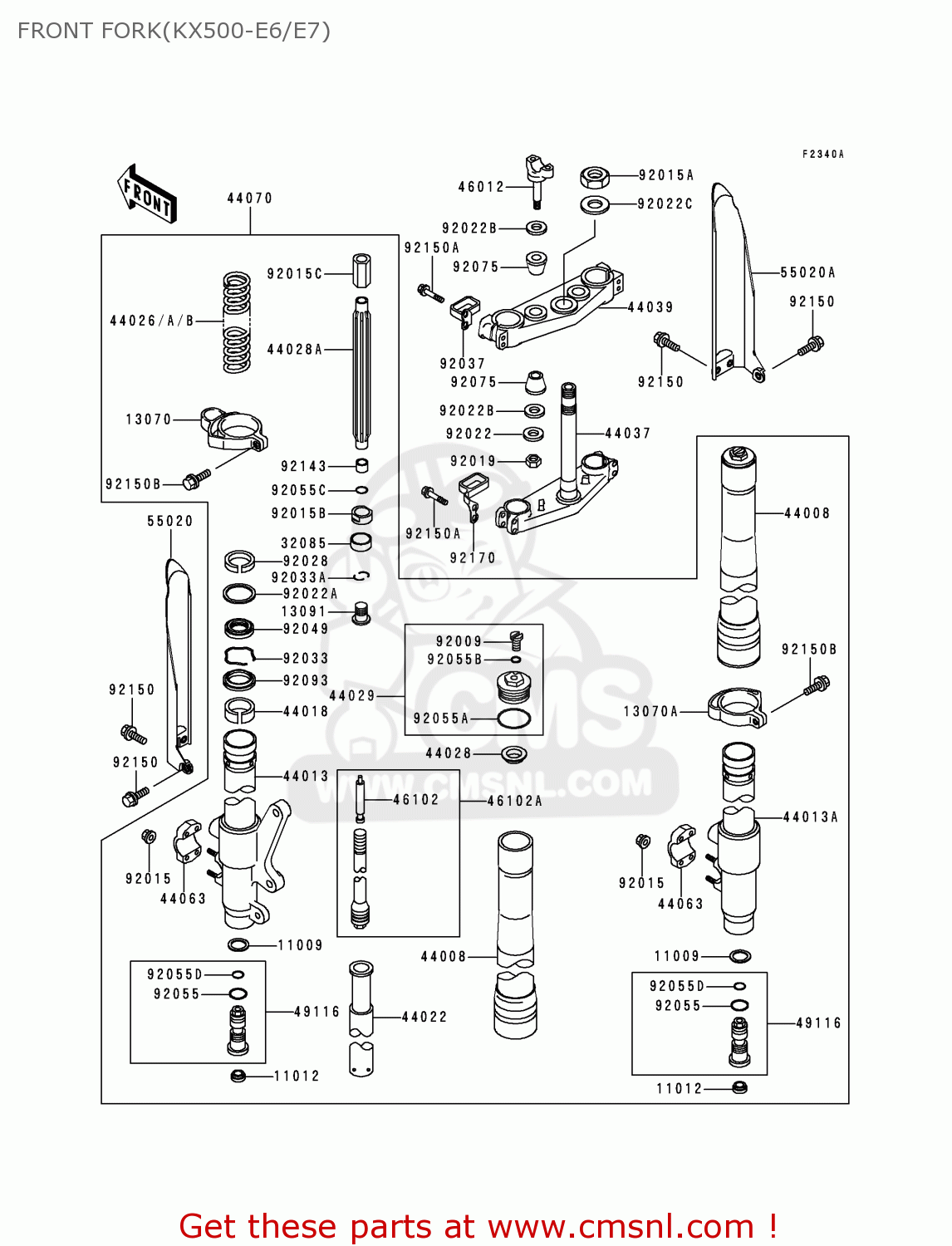 FRONT FORK(KX500-E6/E7) KX500-E7 1995 USA CANADA