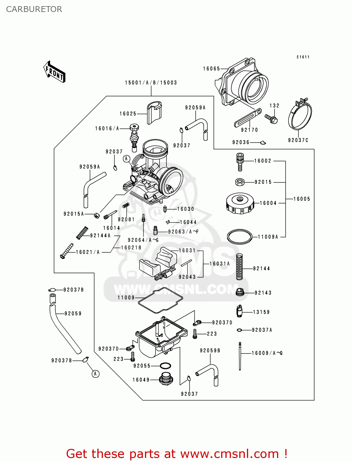 CARBURETOR KX500-E8 1996 EUROPE AS