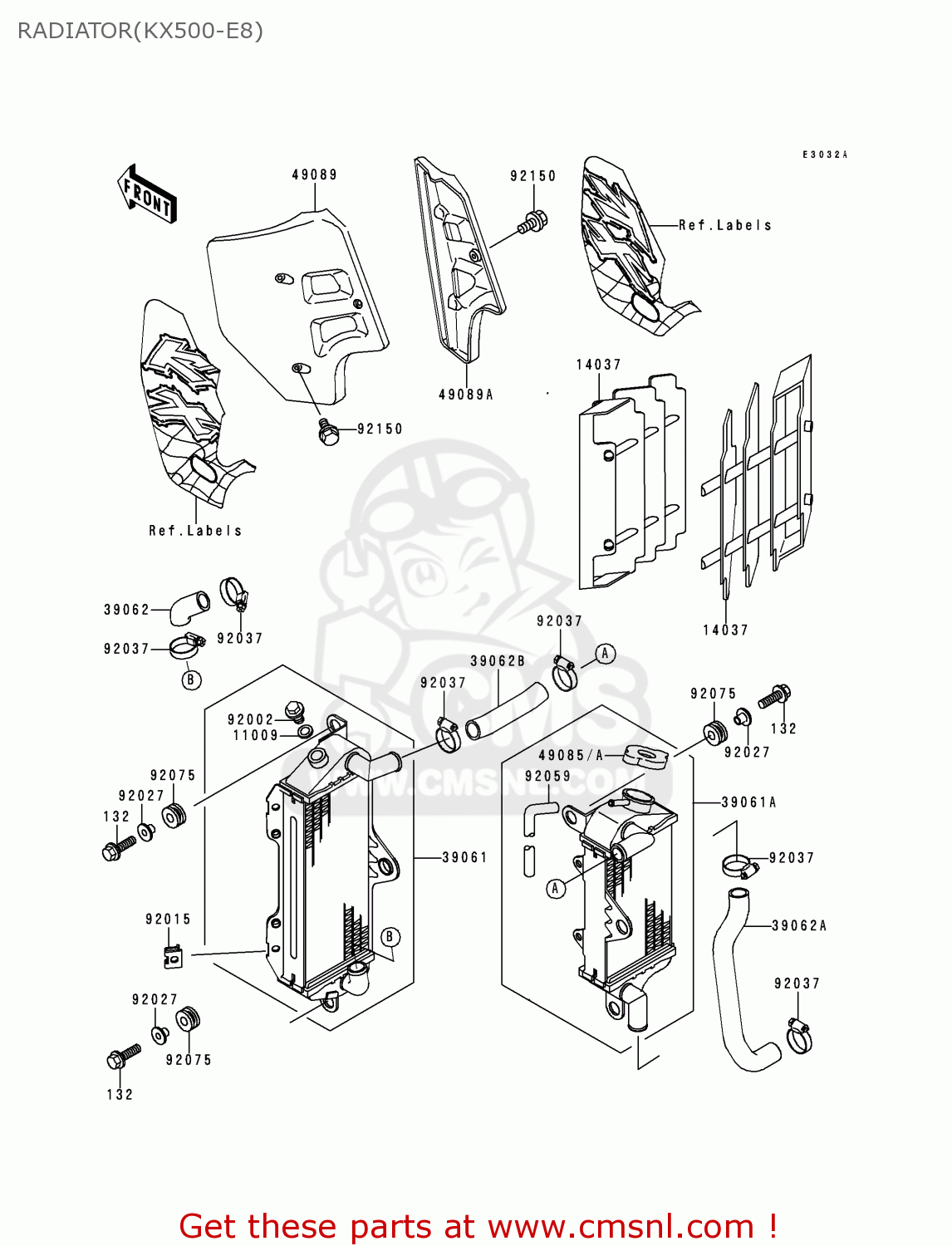 RADIATOR(KX500-E8) KX500-E8 1996 EUROPE AS