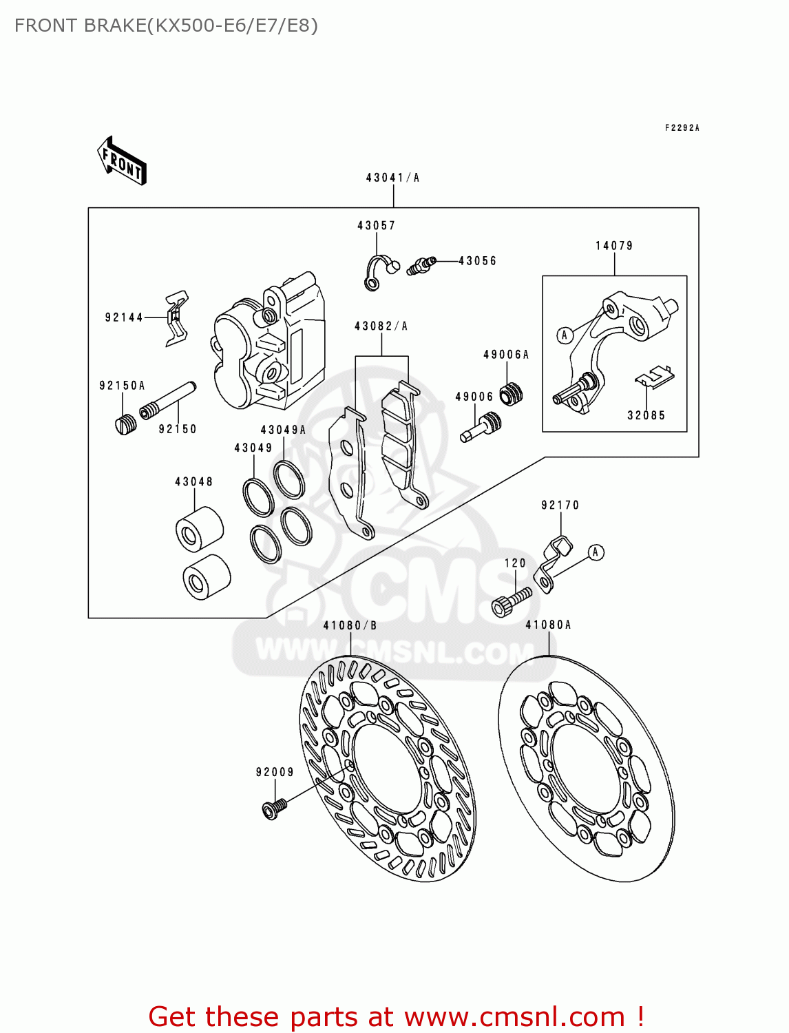 FRONT BRAKE(KX500-E6/E7/E8) KX500-E8 1996 EUROPE AS