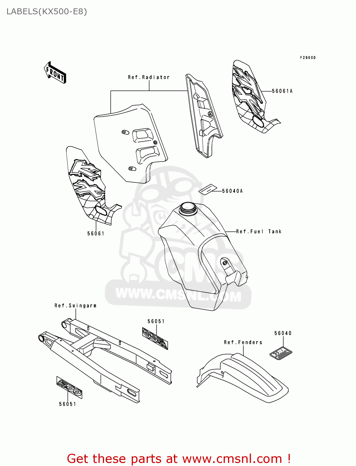 LABELS(KX500-E8) KX500-E8 1996 EUROPE AS