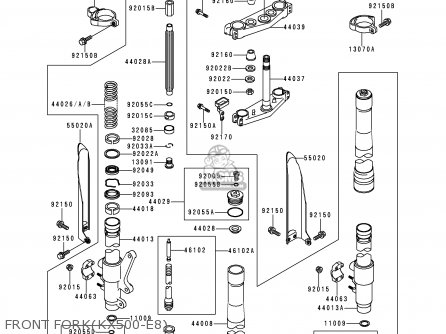 FRONT FORK(KX500-E8) - KX500-E8 1996 EUROPE AS