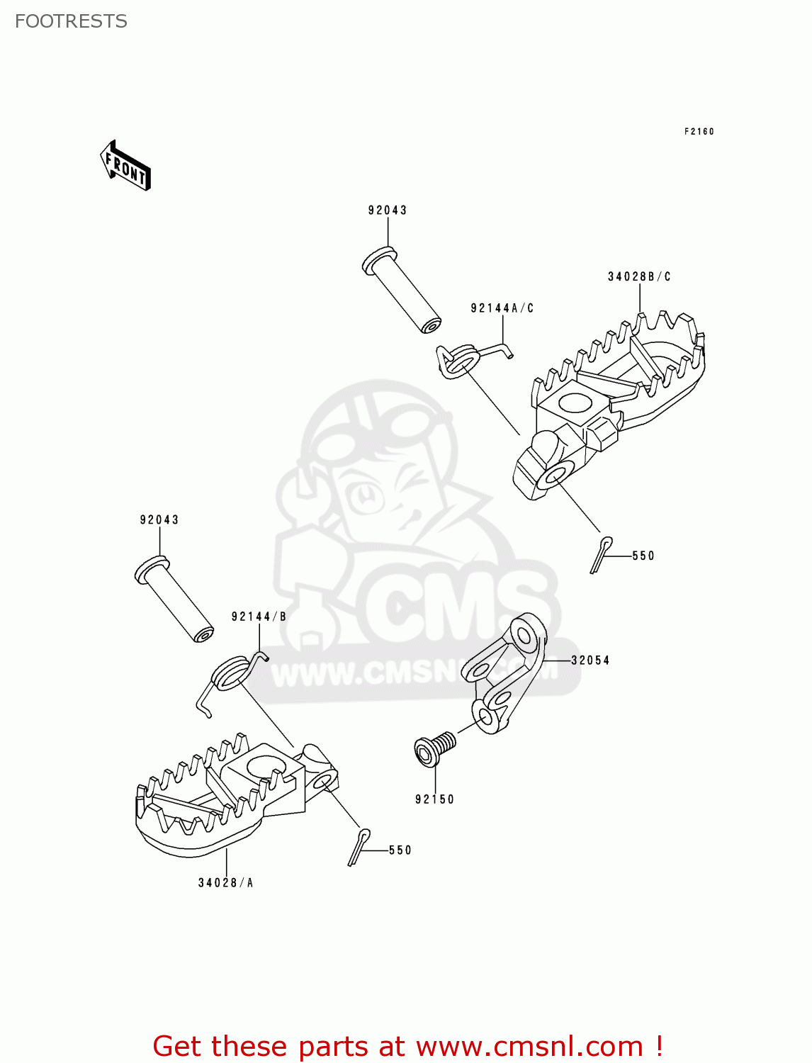 FOOTRESTS KX500-E8 1996 USA CANADA