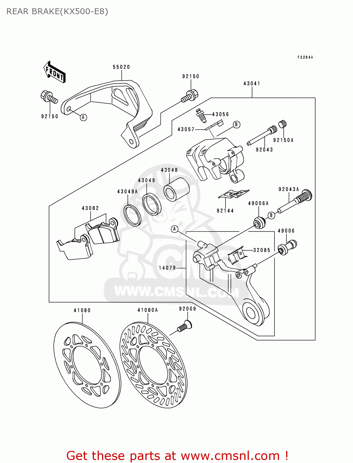 REAR BRAKE(KX500-E8) KX500-E8 1996 USA CANADA
