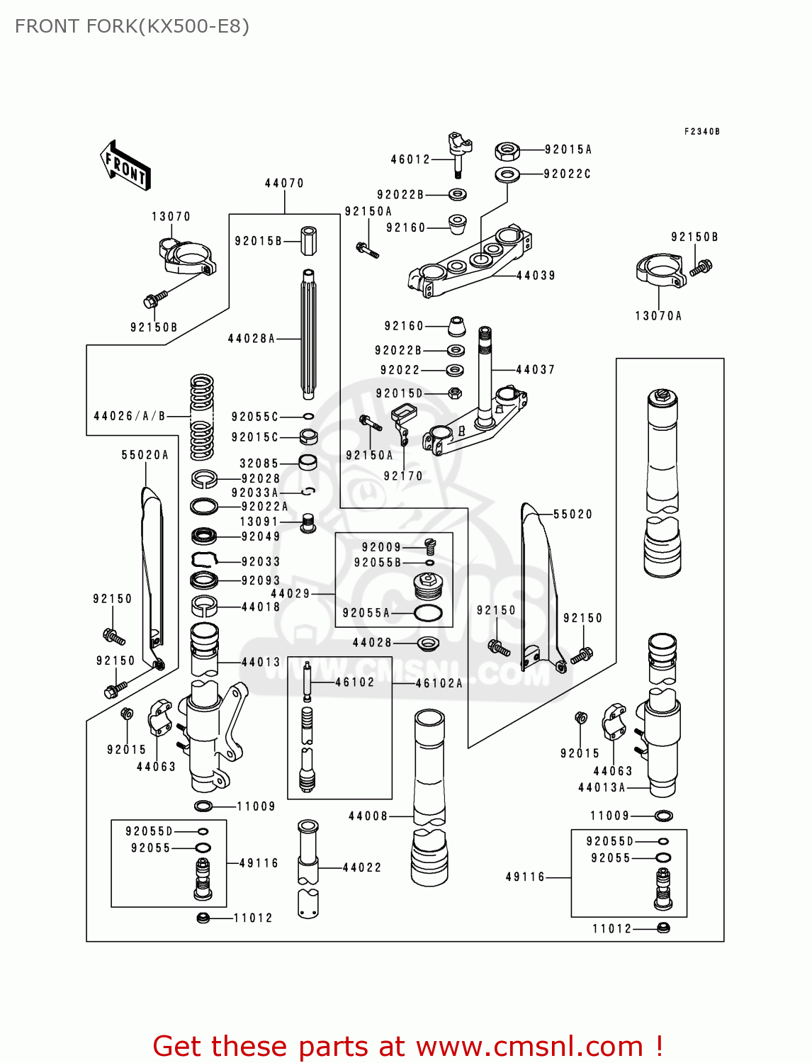FRONT FORK(KX500-E8) KX500-E8 1996 USA CANADA