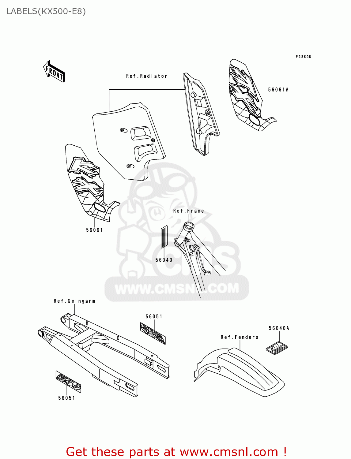 LABELS(KX500-E8) KX500-E8 1996 USA CANADA