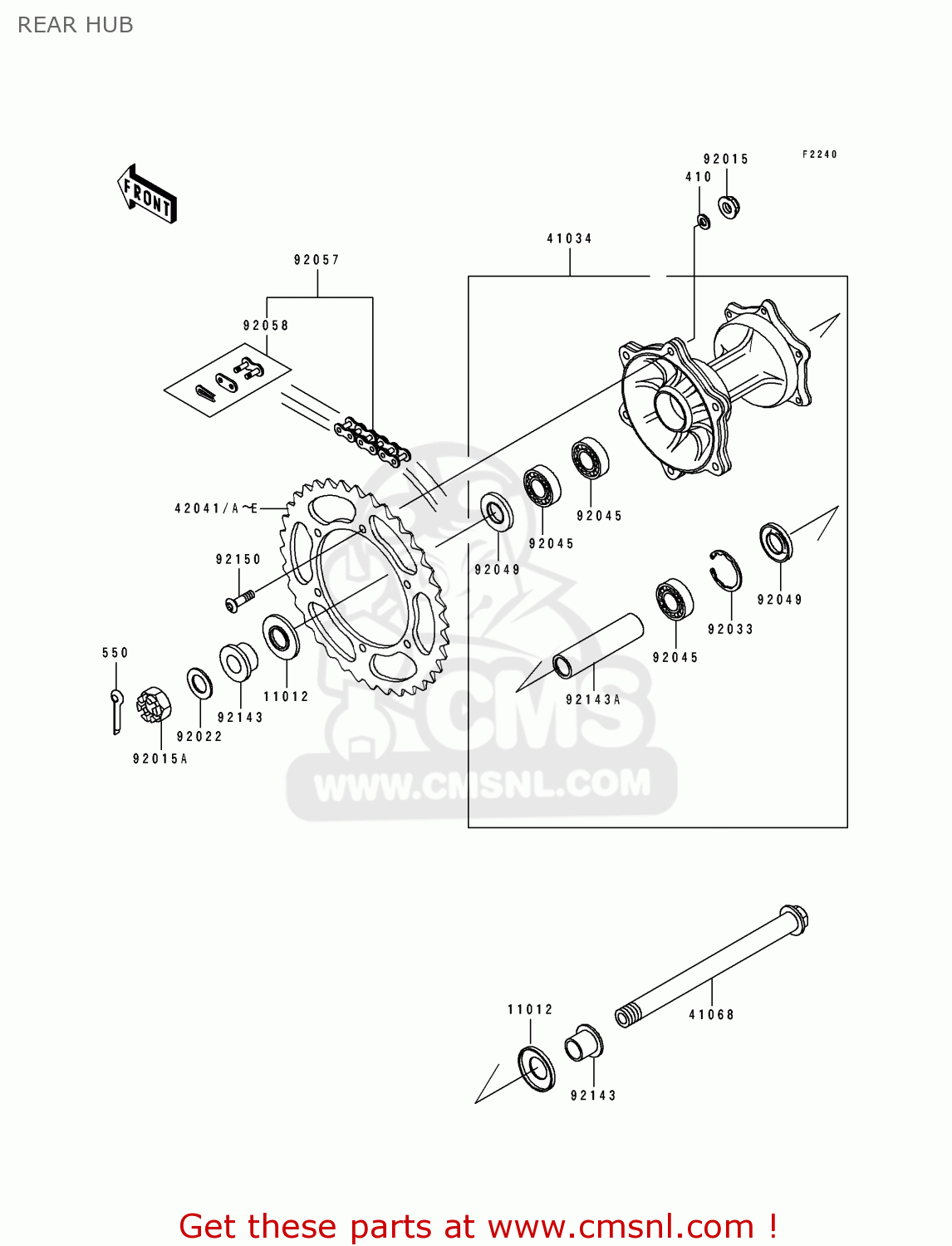 REAR HUB KX500-E9 1997 EUROPE AS