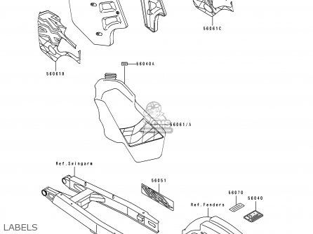 LABELS - KX500-E9 1997 EUROPE AS