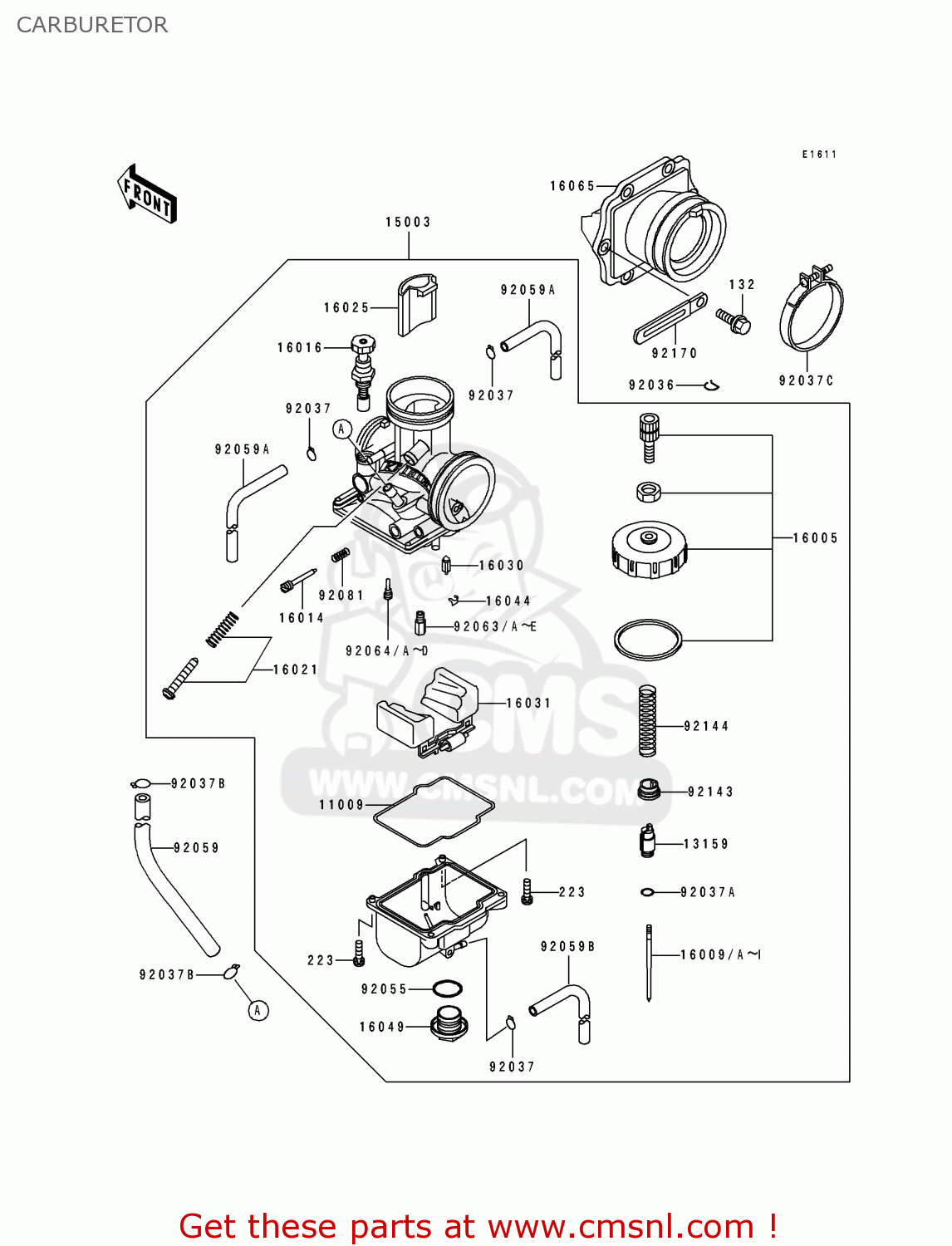 CARBURETOR KX500-E9 1997 USA CANADA