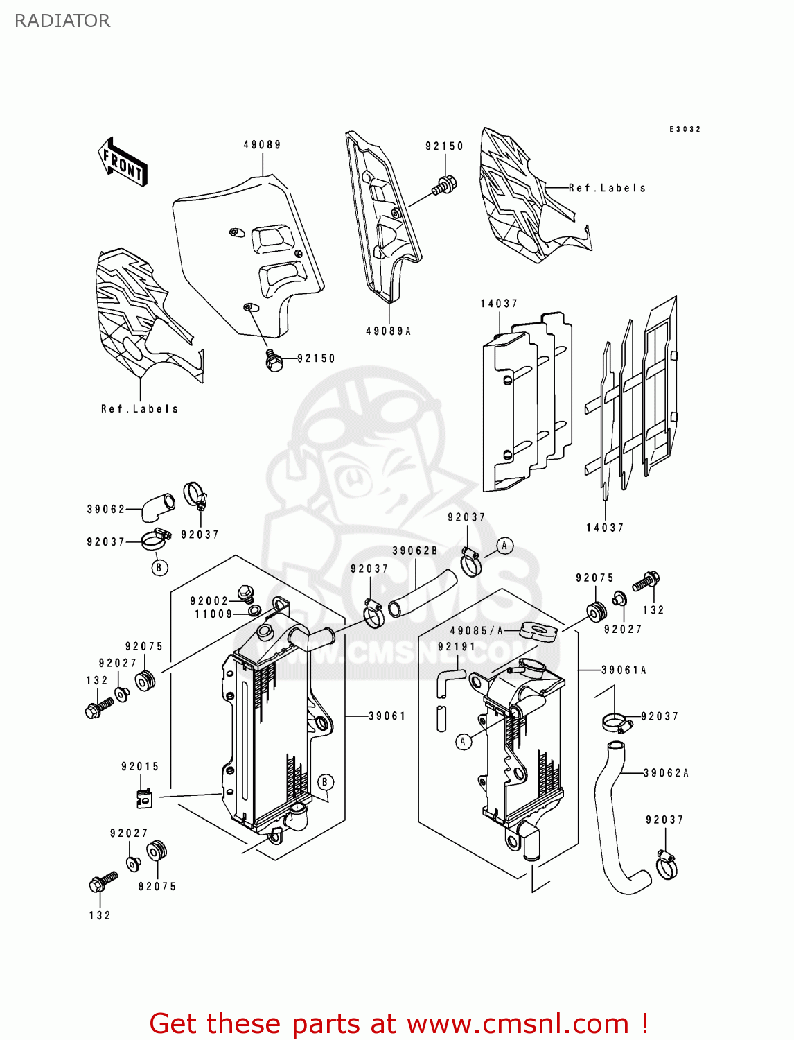 RADIATOR KX500-E9 1997 USA CANADA