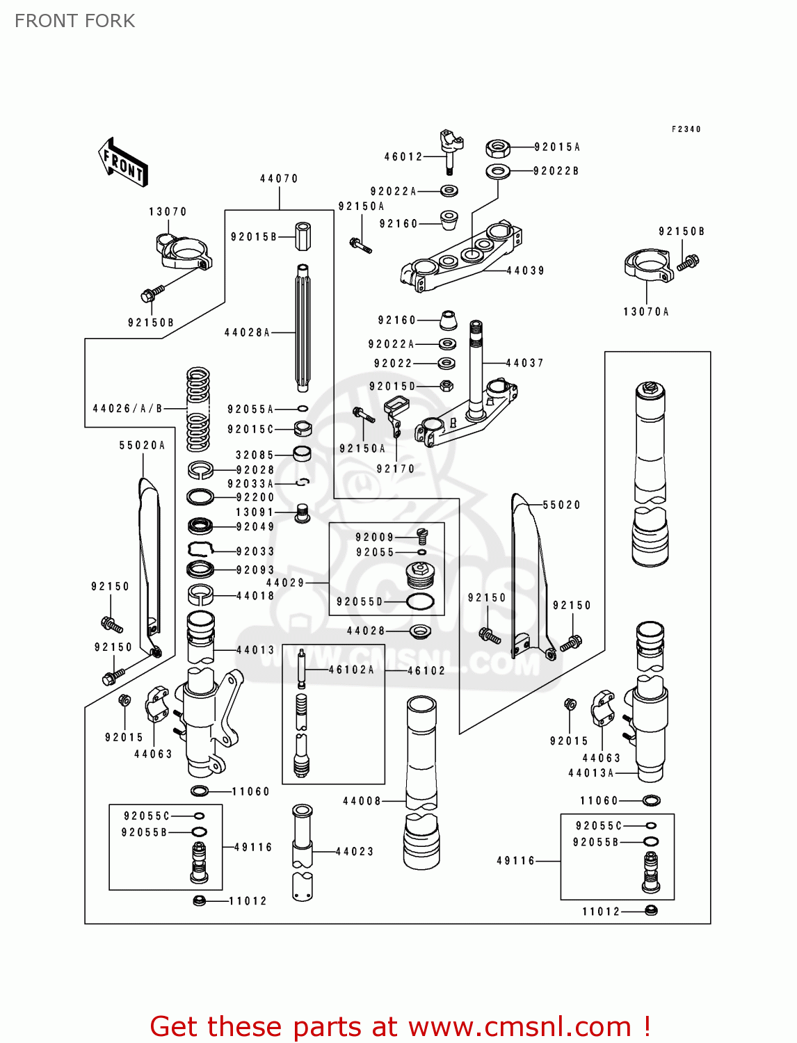 FRONT FORK KX500-E9 1997 USA CANADA