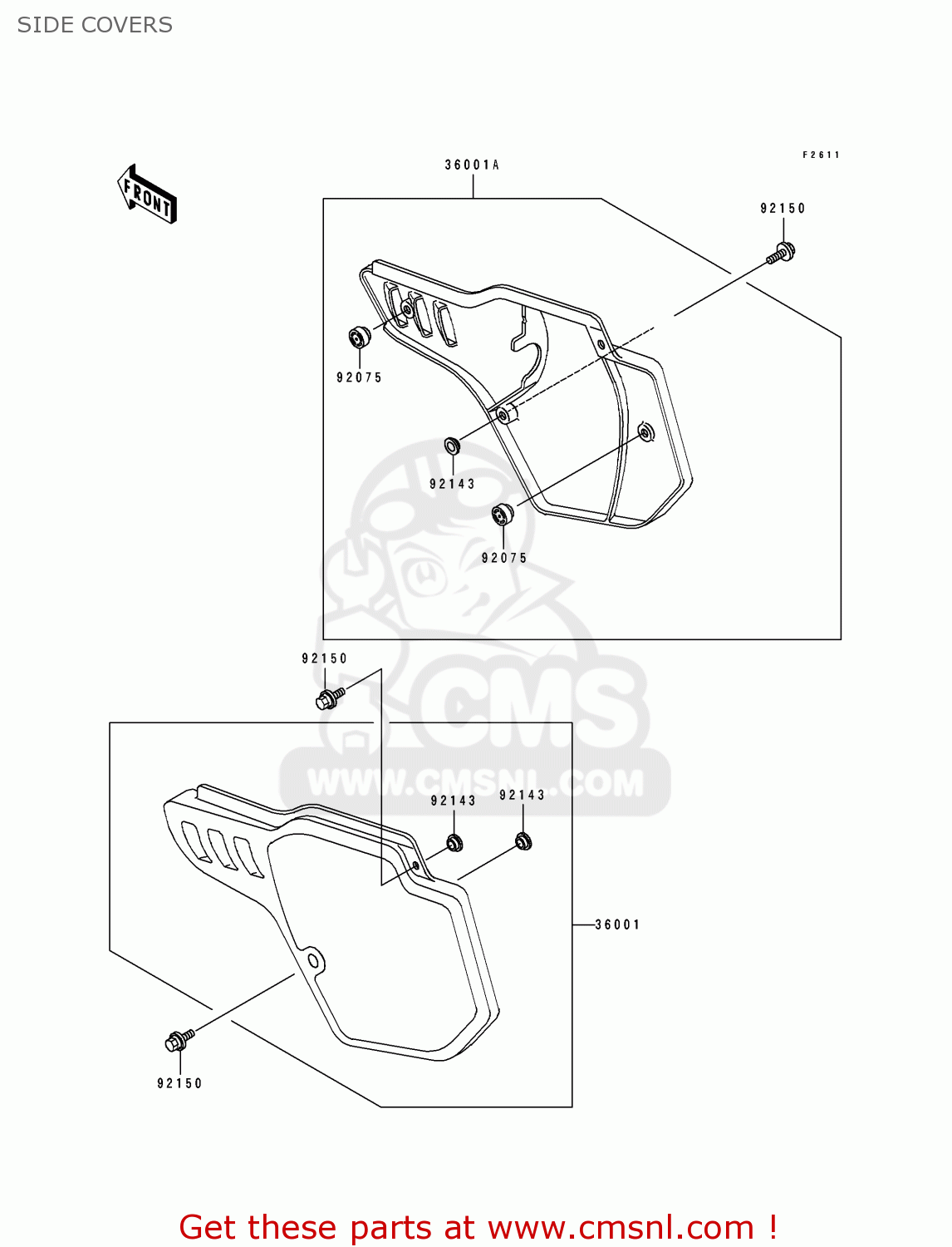 SIDE COVERS KX500-E9 1997 USA CANADA