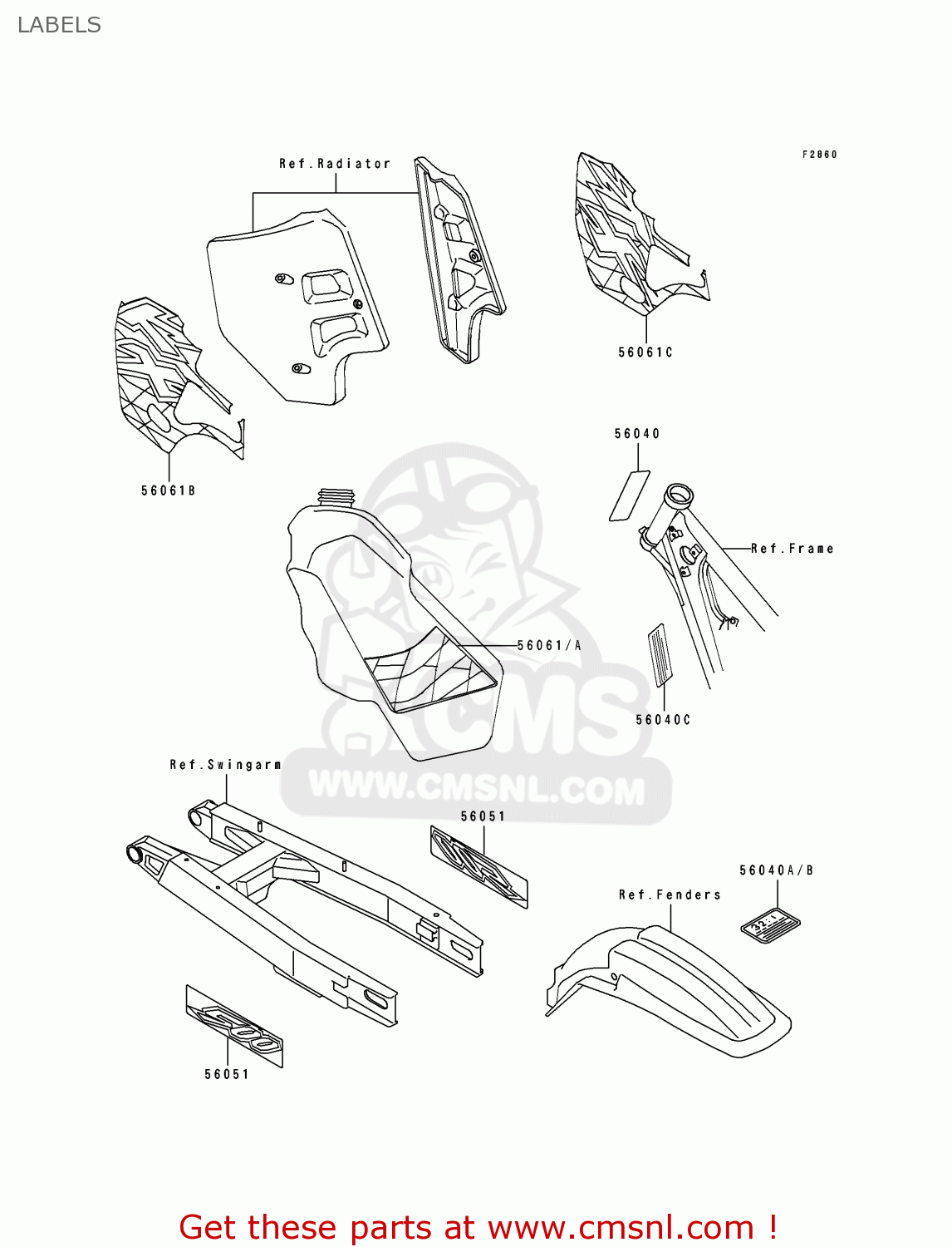 LABELS KX500-E9 1997 USA CANADA
