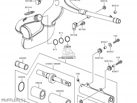 MUFFLER(S) - KX500-E9 1997 USA CANADA
