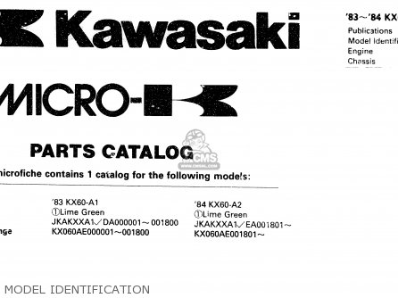 MODEL IDENTIFICATION - KX60-A1 1983 A1/A2