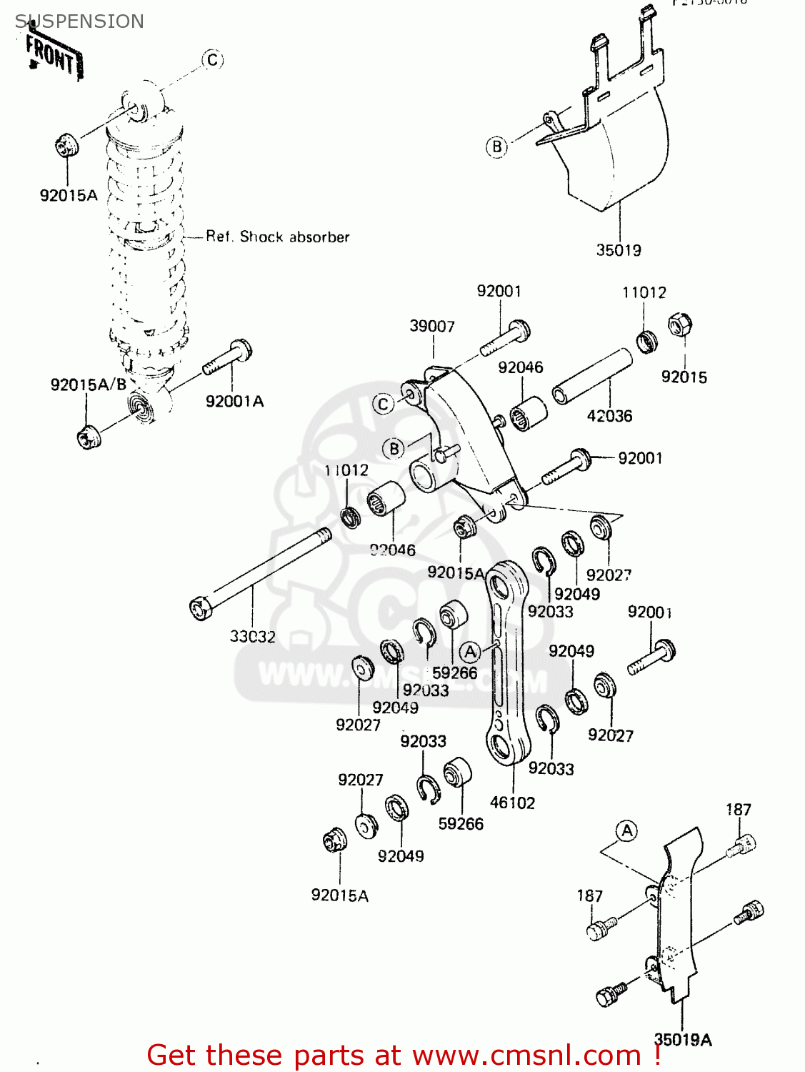 Kawasaki KX60A1 1983 A1/A2 SUSPENSION buy original SUSPENSION spares online