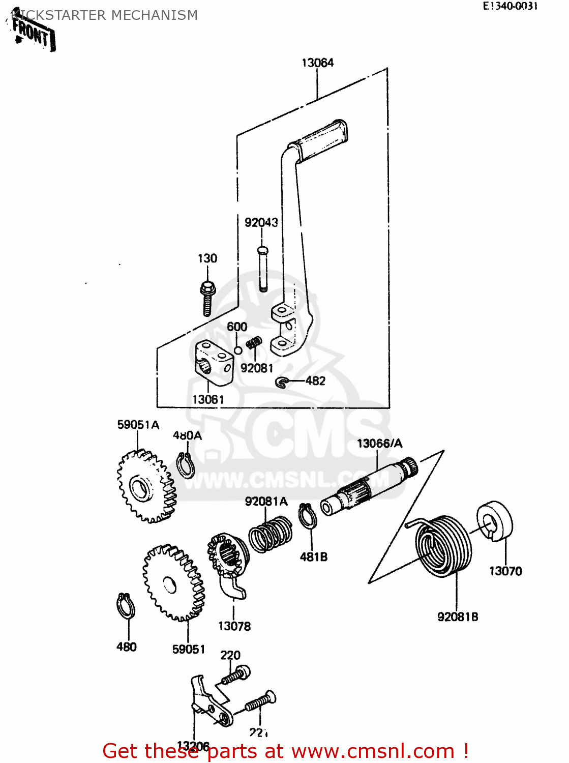 KICKSTARTER MECHANISM KX60-A2 1984 A1/A2