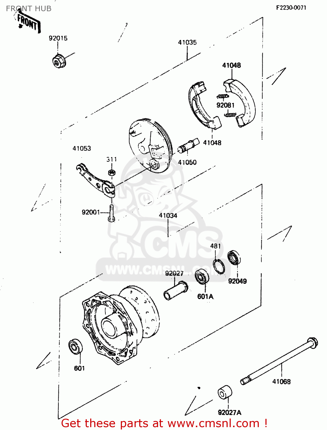 FRONT HUB KX60-A2 1984 A1/A2