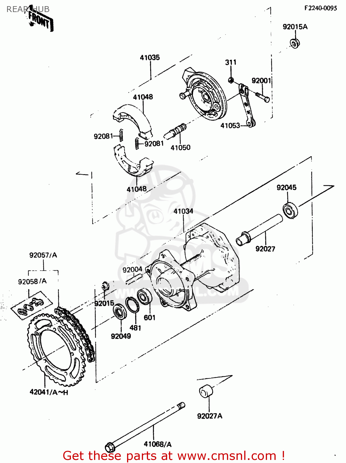 REAR HUB KX60-A2 1984 A1/A2