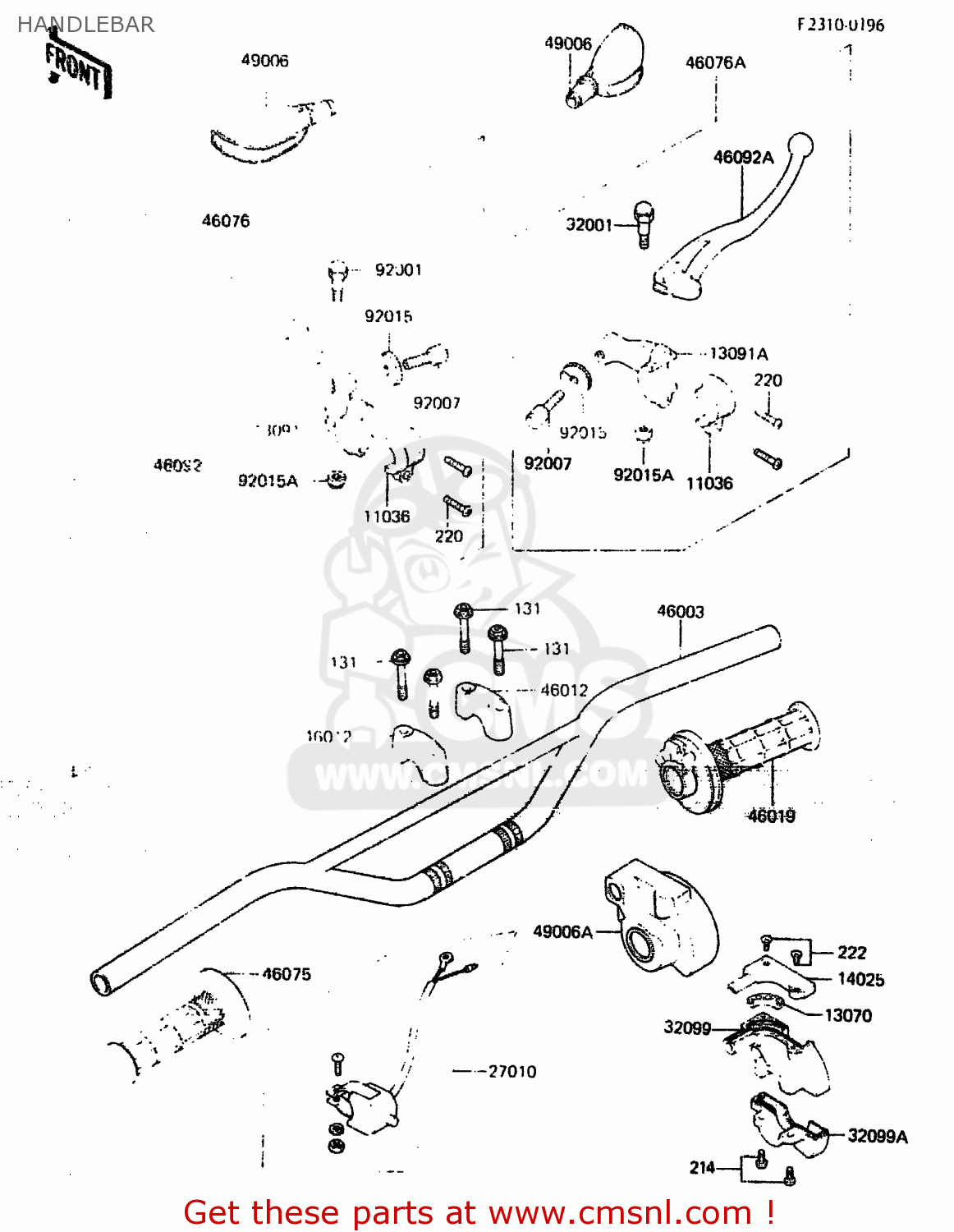 HANDLEBAR KX60-A2 1984 A1/A2