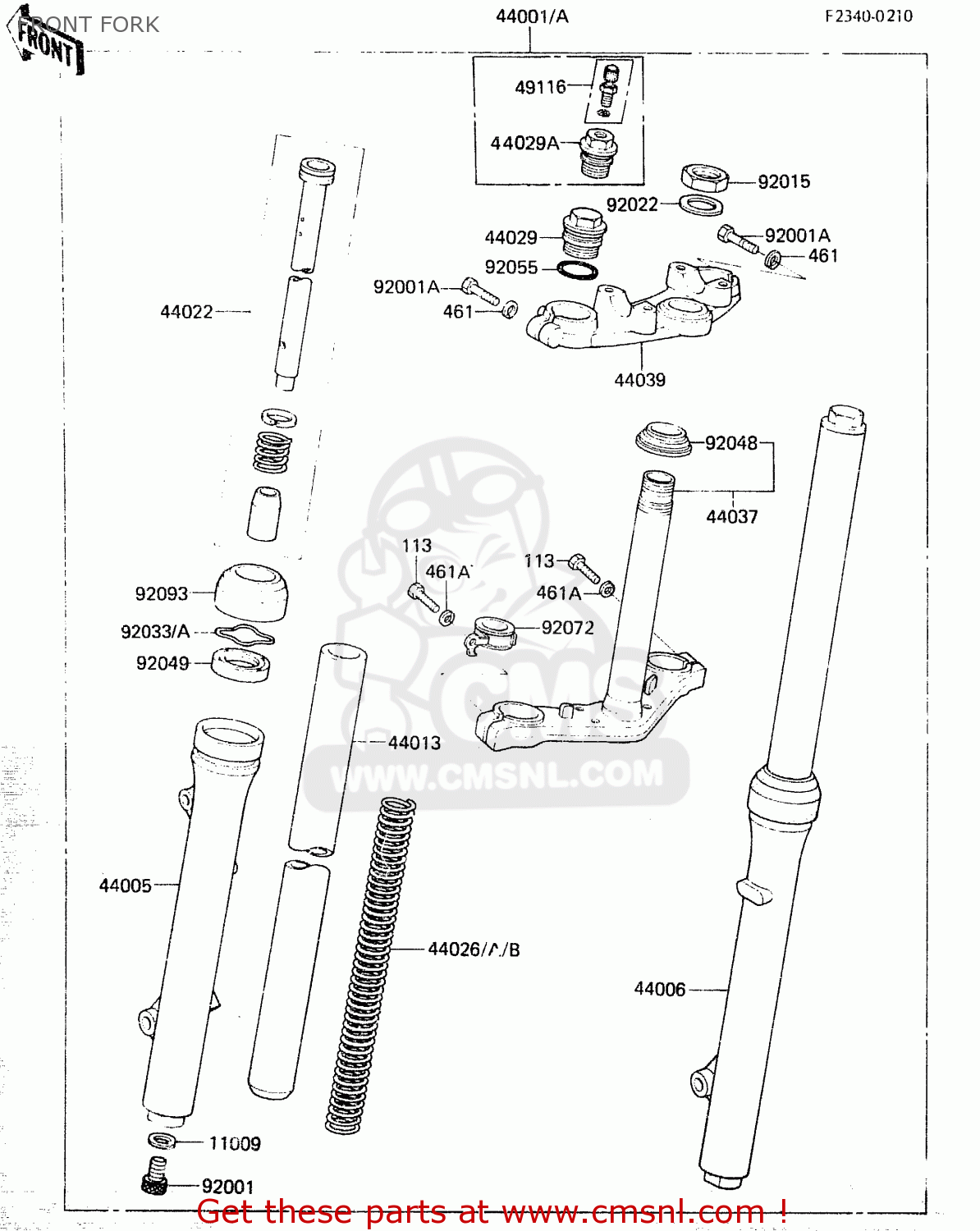 FRONT FORK KX60-A2 1984 A1/A2
