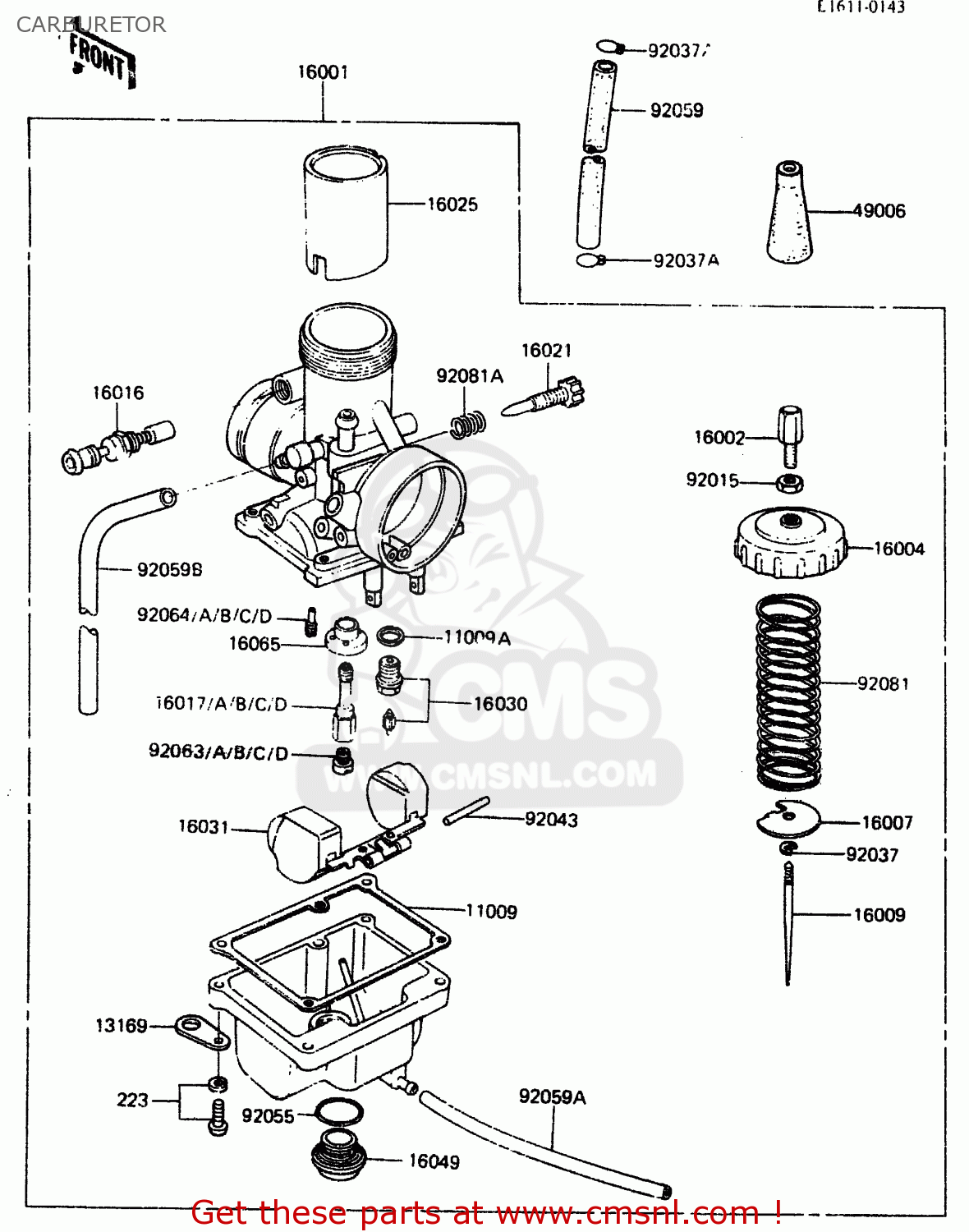 Kawasaki KX60-A2 1984 A1/A2 CARBURETOR - buy original CARBURETOR spares ...