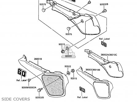 SIDE COVERS - KX60-B1 1985 UNITED KINGDOM