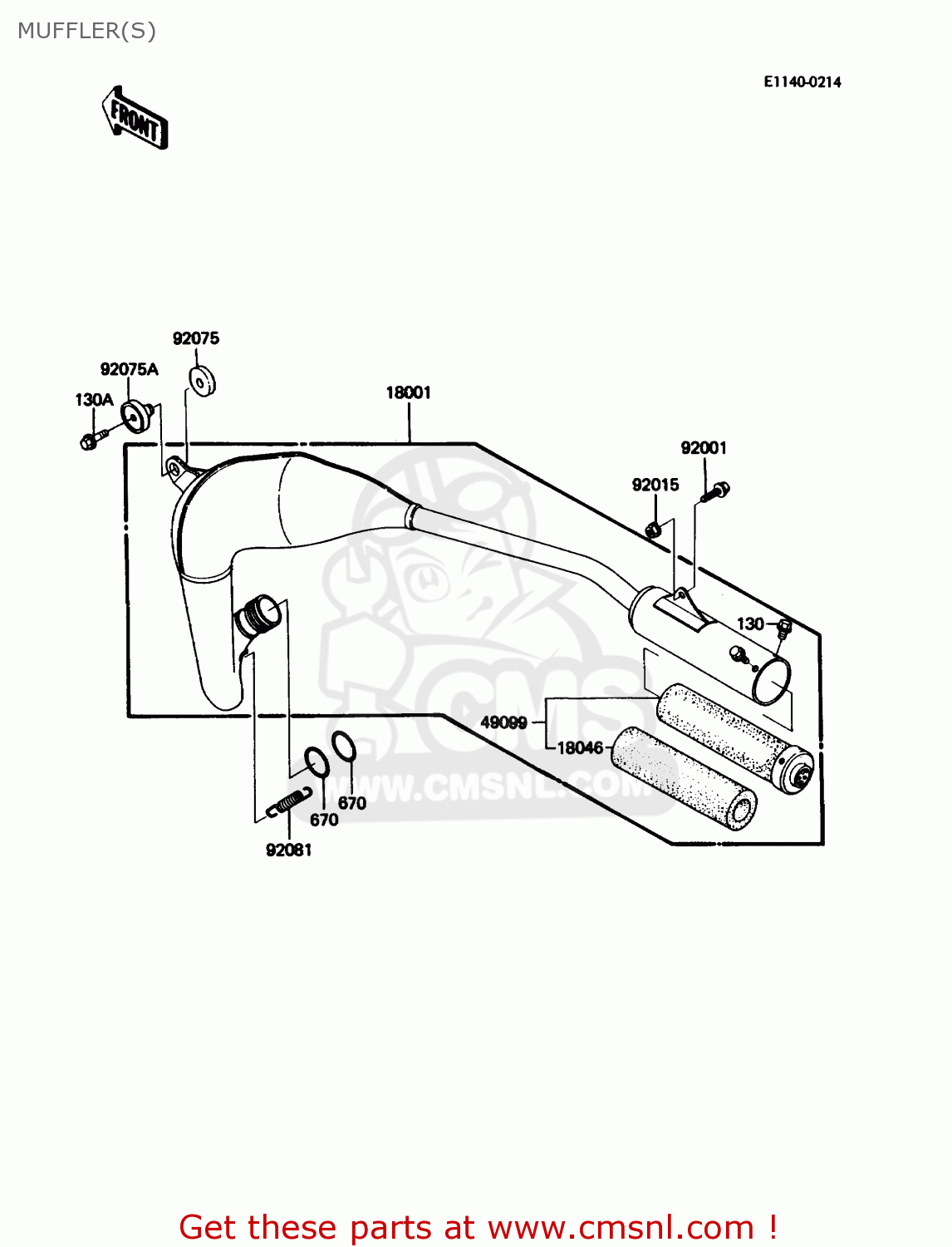 Kawasaki KX60-B1 1985 USA MUFFLER(S) - buy original MUFFLER(S) spares ...