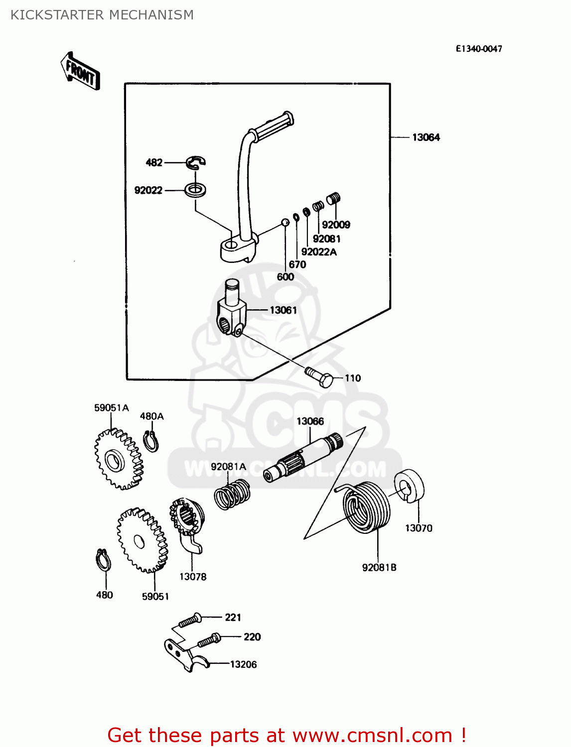 KICKSTARTER MECHANISM KX60-B1 1985 USA