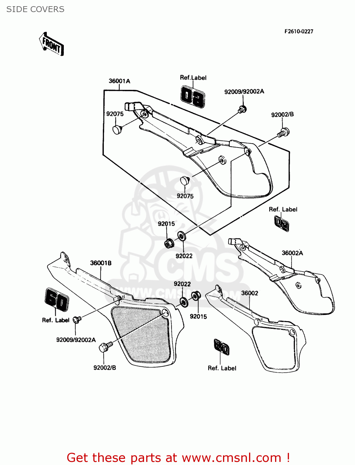 SIDE COVERS KX60-B1 1985 USA