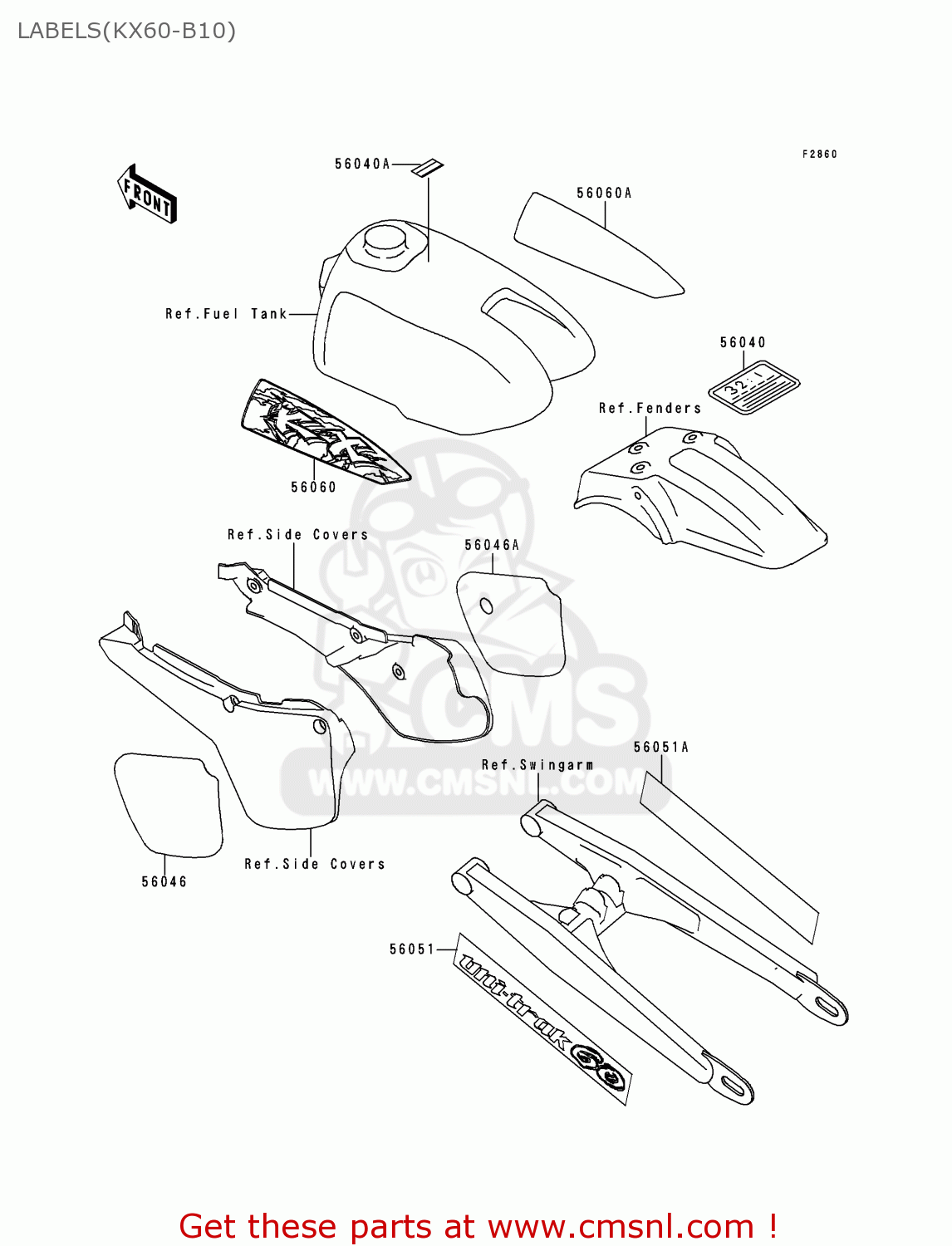 LABELS(KX60-B10) KX60-B10 1994 EUROPE AS