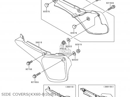 SIDE COVERS(KX60-B10/B11) - KX60-B10 1994 USA CANADA